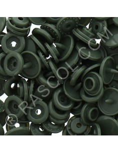 Pack of 25 KAM round resin snaps - Green gray