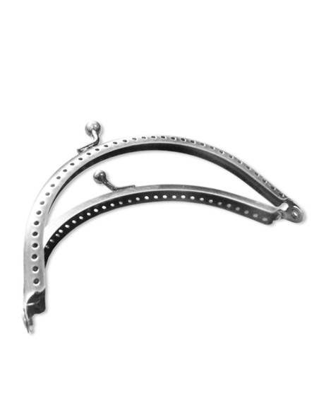 Half-round clasp for handbag 80 mm - Silver