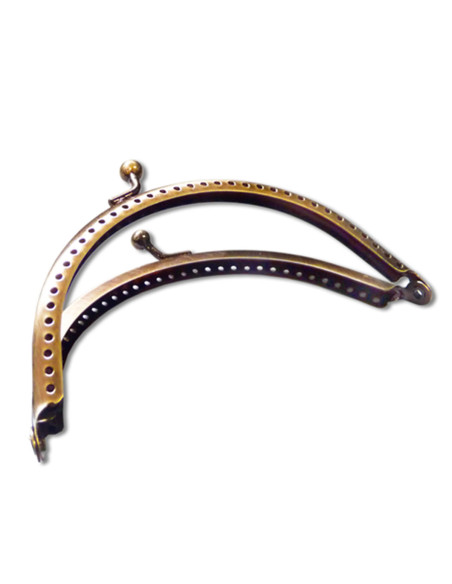 Half-round clasp for handbag 80 mm - Bronze