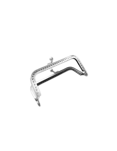 Rectangular clasp for handbag 75 mm - Silver