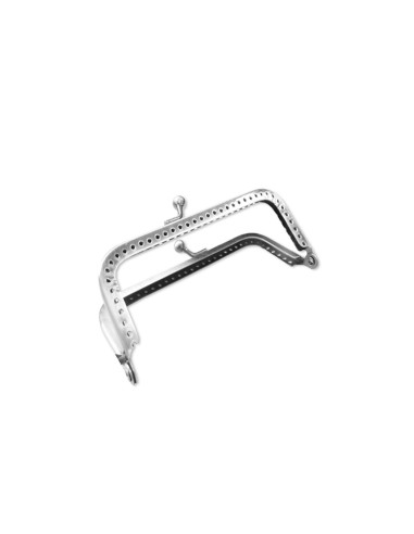 Rectangular clasp for handbag 100 mm - Silver