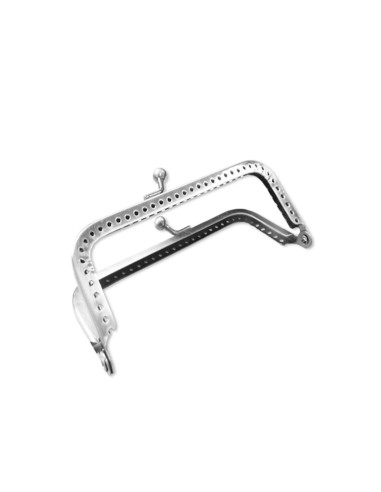 Rectangular clasp for handbag 125 mm - Silver