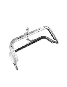 Rectangular clasp for handbag 150 mm - Silver