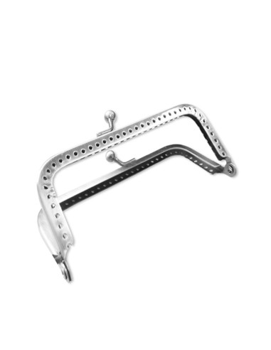 Rectangular clasp for handbag 150 mm - Silver