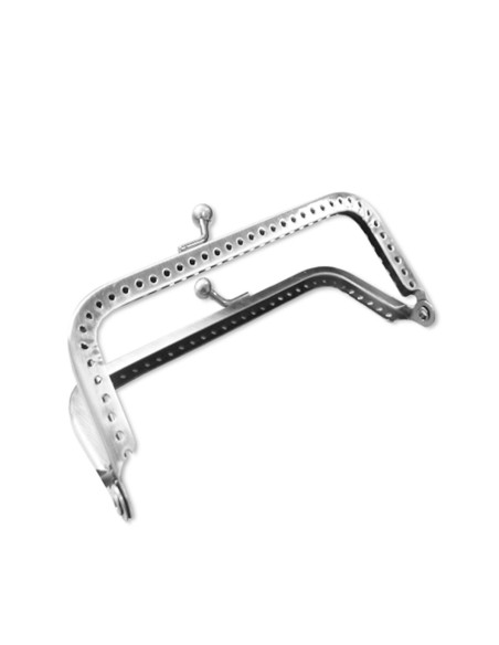 Rectangular clasp for handbag 150 mm - Silver