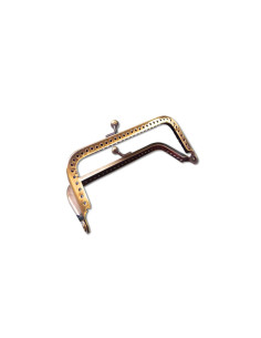 Rectangular clasp for handbag 100 mm - Bronze