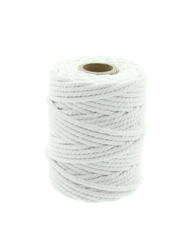 4.5 mm cotton macramé cord - White