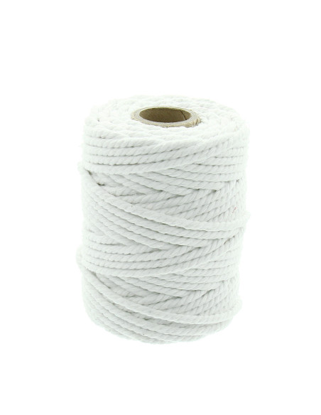 4.5 mm cotton macramé cord - White
