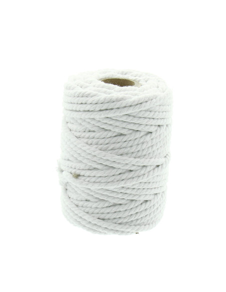 5 mm Macramé Cotton Cord - White