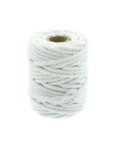6 mm macramé cotton cord - White