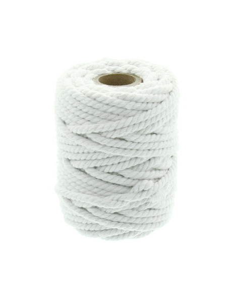 6 mm macramé cotton cord - White