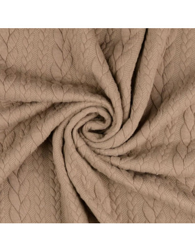 Cable knit sweatshirt fabric - Chamois