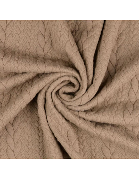 Cable knit sweatshirt fabric - Chamois