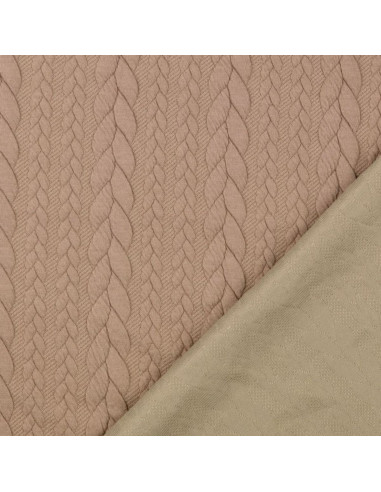 Cable knit sweatshirt fabric - Chamois