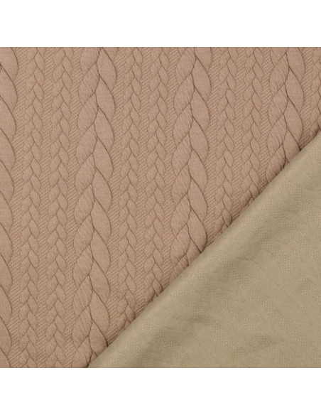 Cable knit sweatshirt fabric - Chamois
