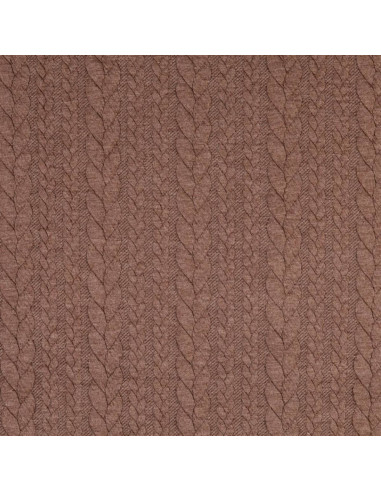 Cable knit sweatshirt fabric - Fauve