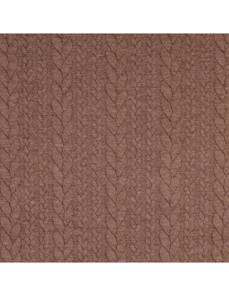 Cable knit sweatshirt fabric - Fauve