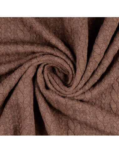 Cable knit sweatshirt fabric - Fauve
