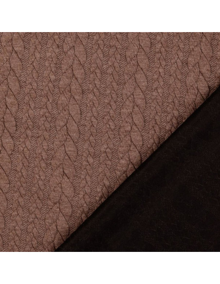 Cable knit sweatshirt fabric - Fauve
