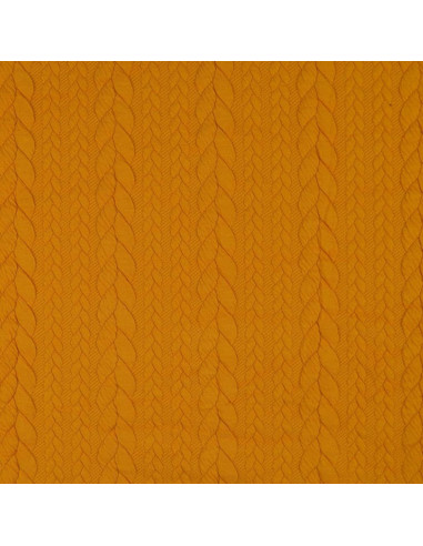 Cable knit sweatshirt fabric - Sun yellow
