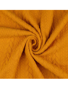 Cable knit sweatshirt fabric - Sun yellow 2