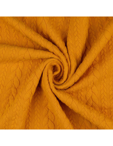 Cable knit sweatshirt fabric - Sun yellow