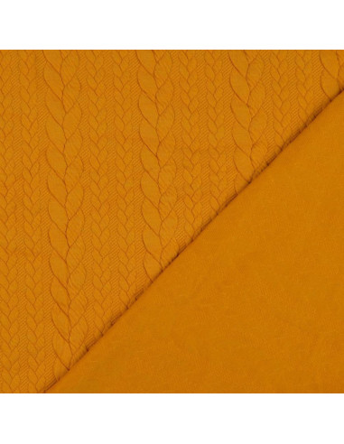 Cable knit sweatshirt fabric - Sun yellow