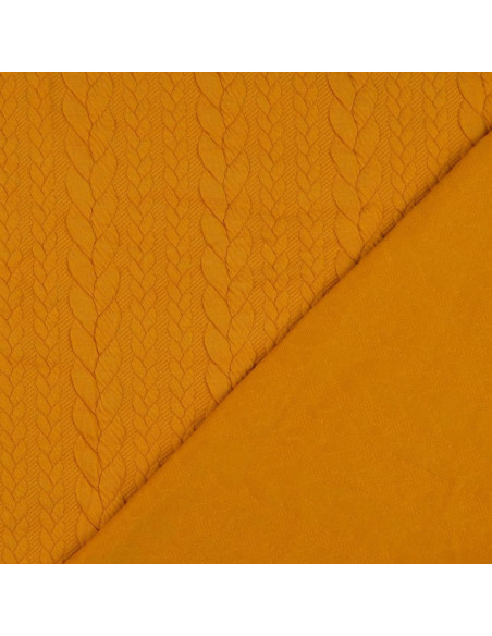 Cable knit sweatshirt fabric - Sun yellow
