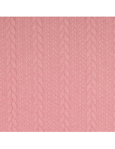 Cable knit sweatshirt fabric - Old pink