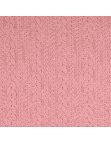Cable knit sweatshirt fabric - Old pink