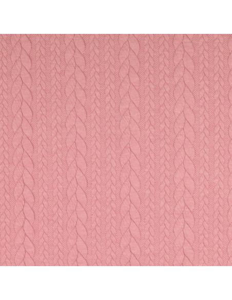 Cable knit sweatshirt fabric - Old pink