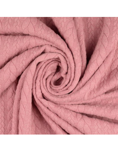 Cable knit sweatshirt fabric - Old pink 2