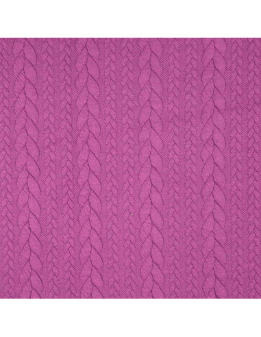 Cable knit sweatshirt fabric - Plum