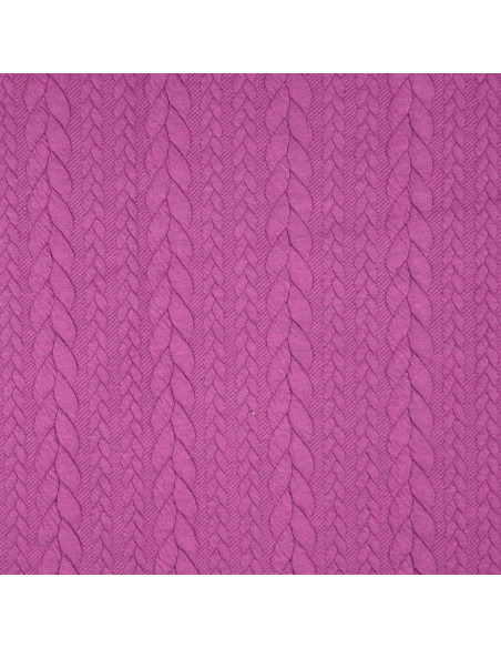 Cable knit sweatshirt fabric - Plum