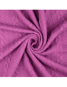 Cable knit sweatshirt fabric - Plum 2