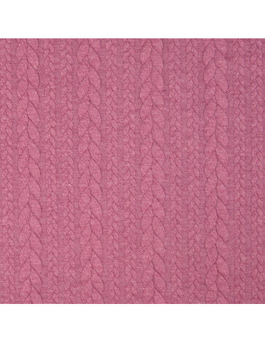 Cable knit sweatshirt fabric - Dark old rose