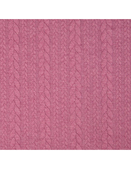 Cable knit sweatshirt fabric - Dark old rose