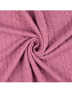 Cable knit sweatshirt fabric - Dark old rose 2