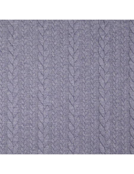 Cable knit sweatshirt fabric - Storm gray