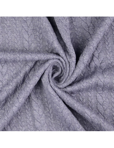 Cable knit sweatshirt fabric - Storm gray