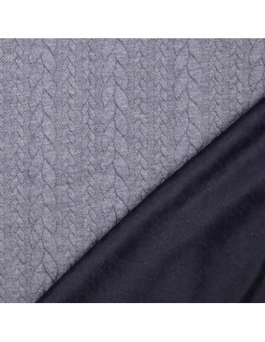 Cable knit sweatshirt fabric - Storm gray