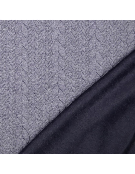 Cable knit sweatshirt fabric - Storm gray