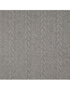 Dark gray cable knit sweatshirt fabric