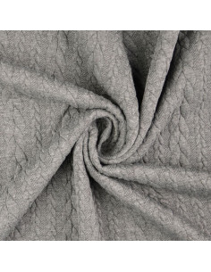 Dark gray cable knit sweatshirt fabric 2