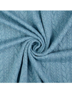 Cable knit sweatshirt fabric - Petrol blue 2
