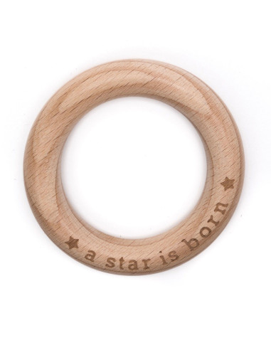 70 mm wooden teething ring - A star is born