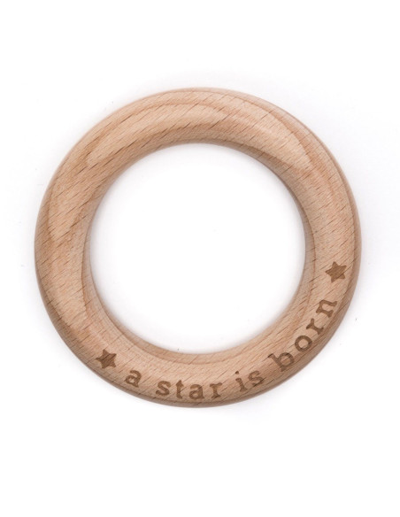 70 mm wooden teething ring - A star is born