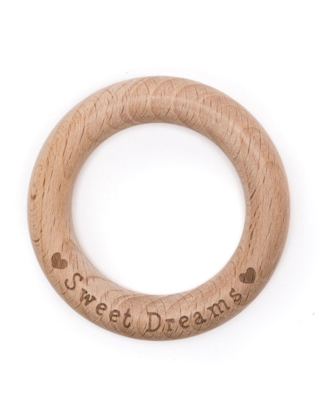 70 mm Wooden Teething Ring - Sweet Dreams