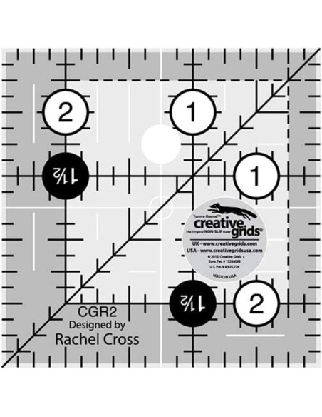 Creative Grids 2.5" x 2.5" Square Quilting Ruler
