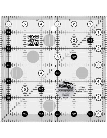 Creative Grids 6.5" x 6.5" Square Quilting Ruler
